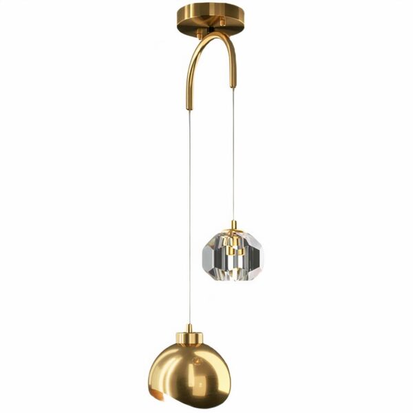 Lampe suspendue métal et verre