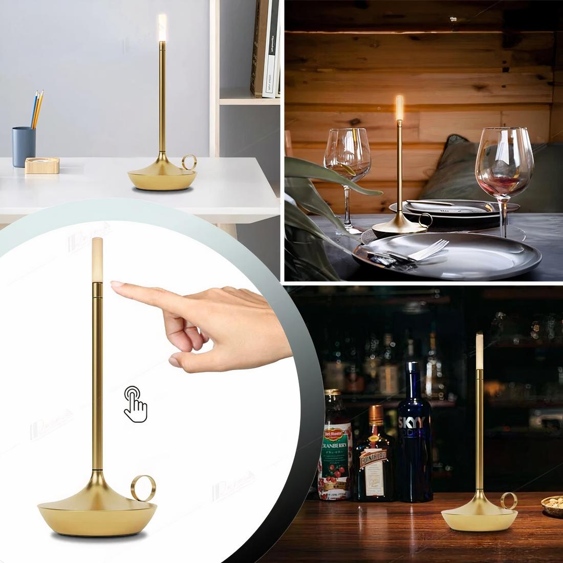 Lampe De Table LED 3W Gris Couleur Métal Rechargeable Avec USB C Touch Dimmable 3in1 90910279