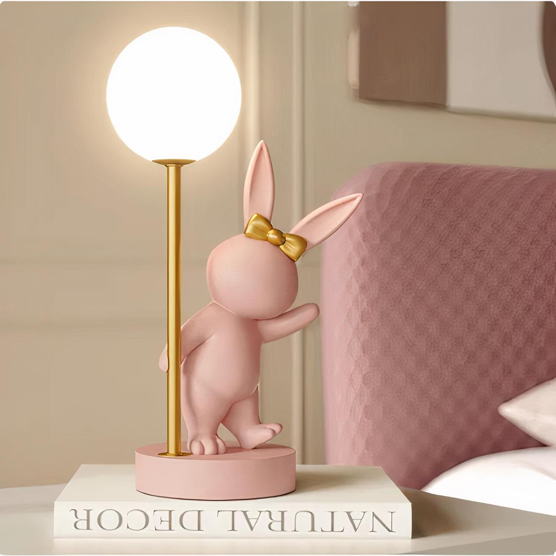 Lampe De Chevet Originale Fait Main - Âne En Plume Et Strass Avec Fleurs - Creacat E051