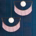 lampe de chevet bohème à suspendre rose
