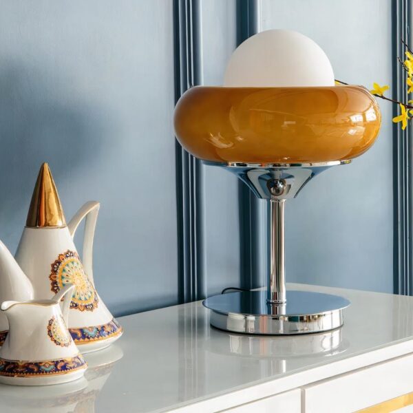 lampe de chevet rétro design orange