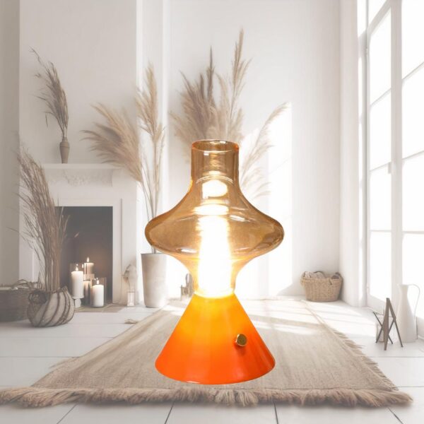 Lampe de chevet vintage rechargeable en verre