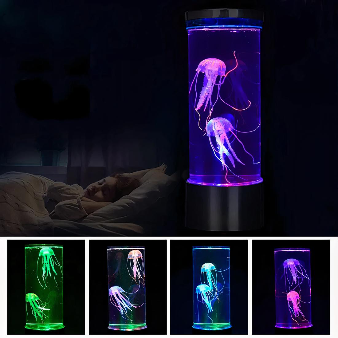 Mineup Lampe à Lave Lampe Méduse Lumineuse Aquarium avec Télécommande