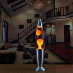 Lampe à lave métallique orange