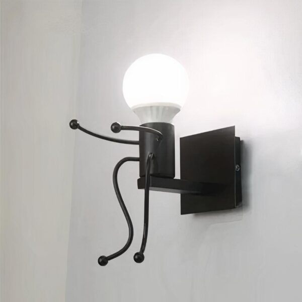 Lampe de chevet en forme d'ampoule murale et en forme de petit bonhomme