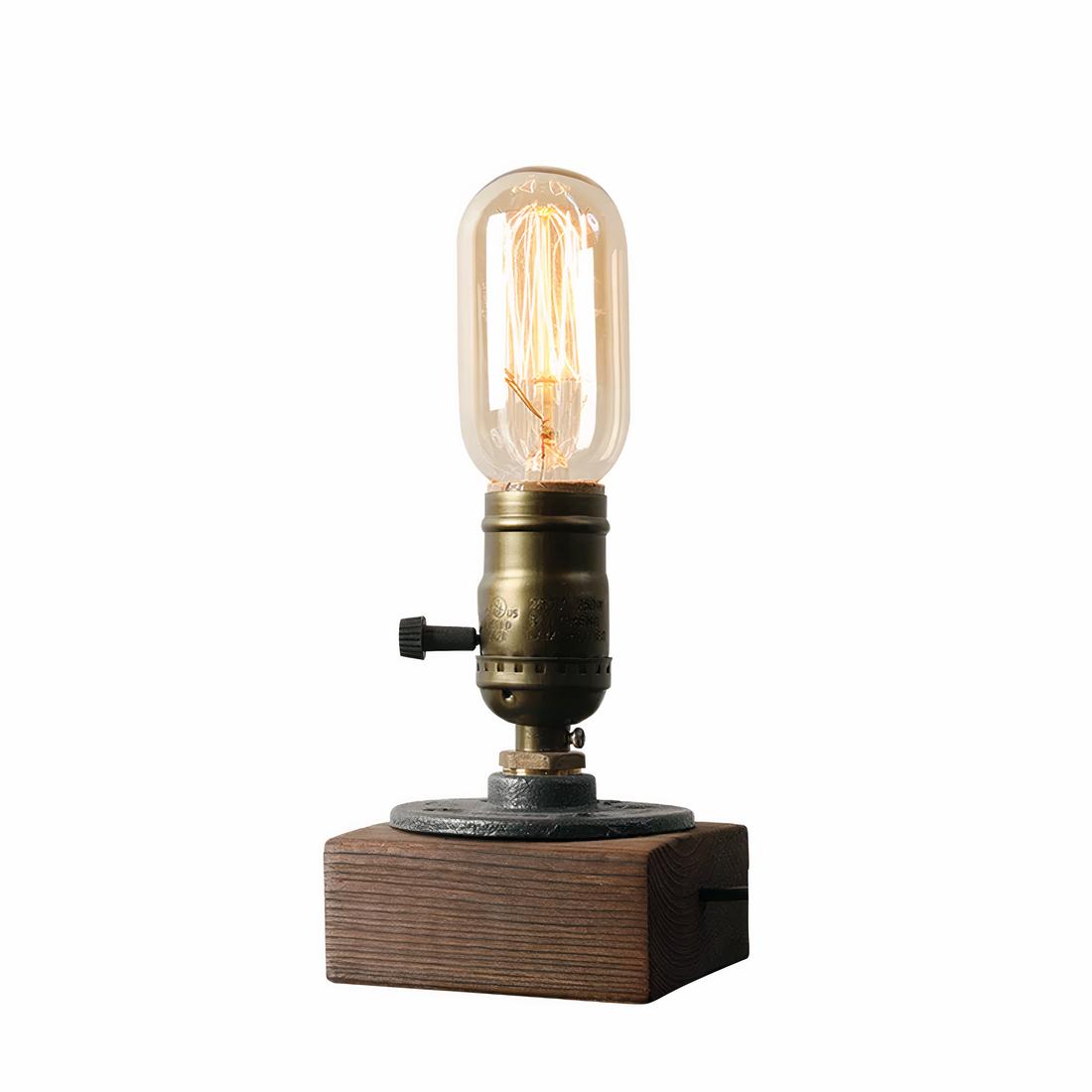 7862-wn9rod.jpg lampe de chevet en forme d'ampoule rétro sur un socle en bois