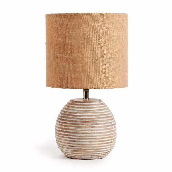 Lampe de chevet rotin avec base ronde
