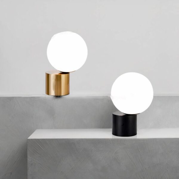 Lampe de chevet moderne en boule de couleur noir et doré