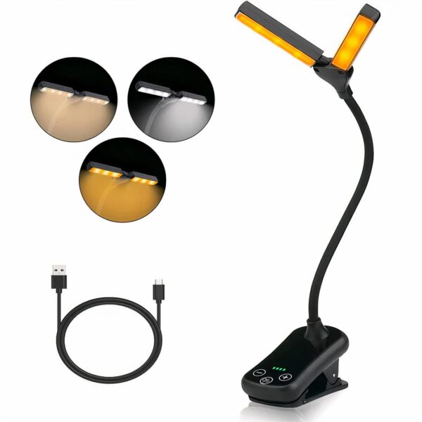 Lampe de chevet pince à double tête