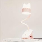 Lampe de chevet pince en forme de chat rose