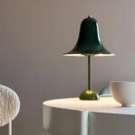 Lampe de chevet vintage en forme de cloche verte