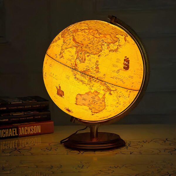 Lampe de chevet globe terrestre rétro