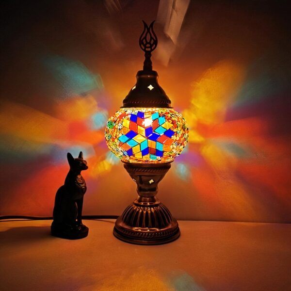 Lampe de chevet vintage en mosaique multicolore