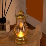Lampe de chevet vintage LED style lampe à huile sur une table