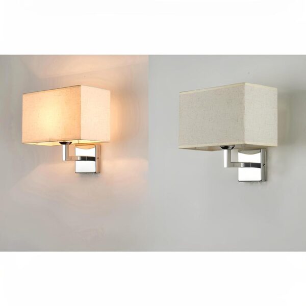 Lampe de chevet murale avec abat-jour en tissu
