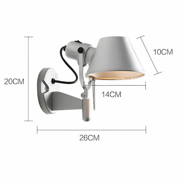 Lampe de chevet murale orientable de style industriel