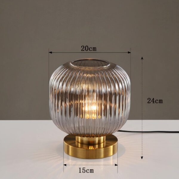 Lampe de chevet rétro en verre strié