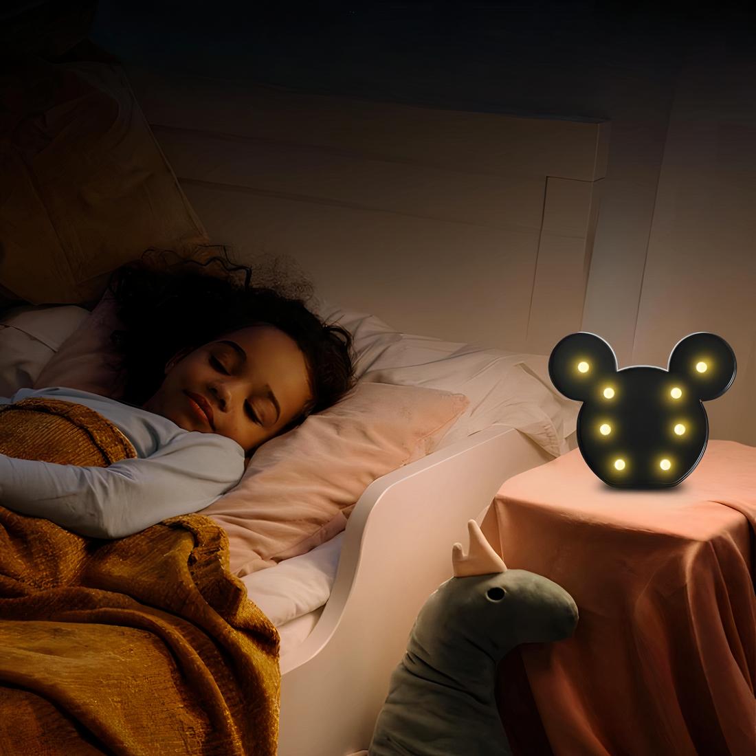 SRV Hub Lampe De Chevet Mickey Mouse De 18 Cm, Lampe LED à